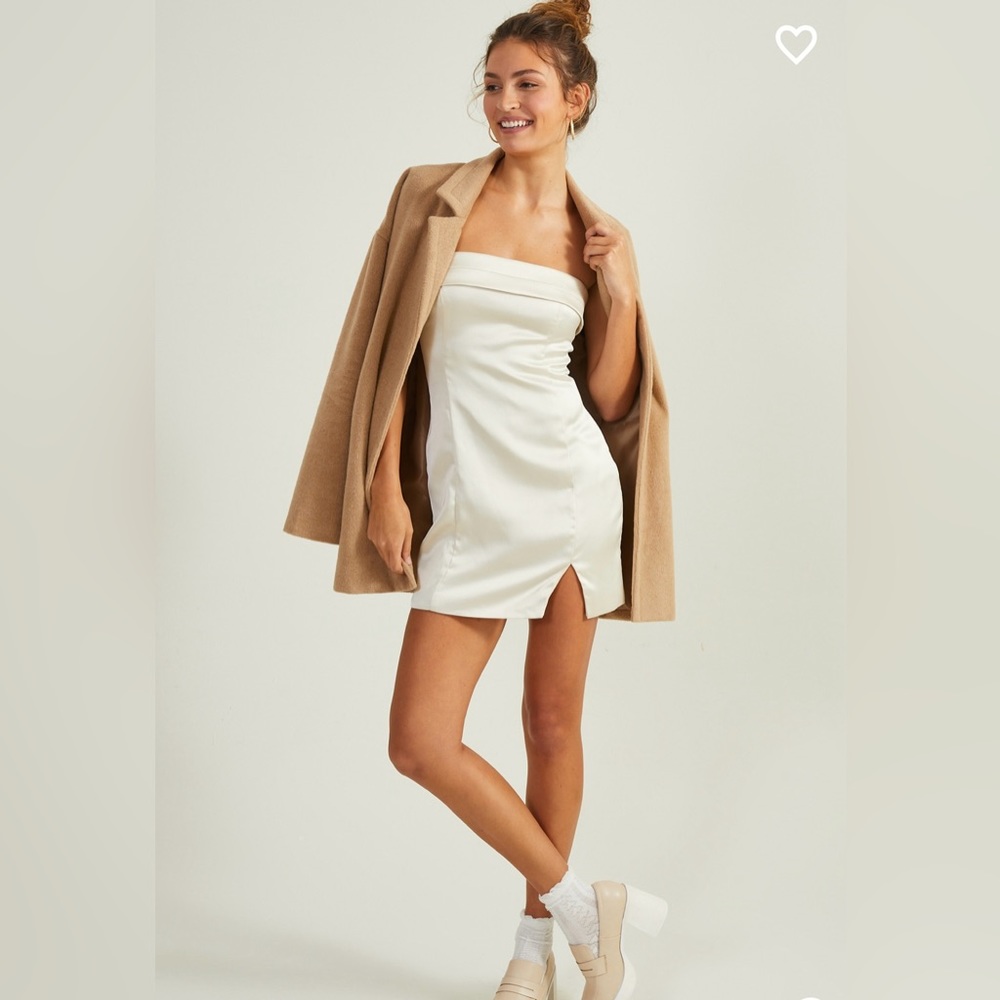 NWT Altar’d State Annalise Satin Mini Dress Champagne Small